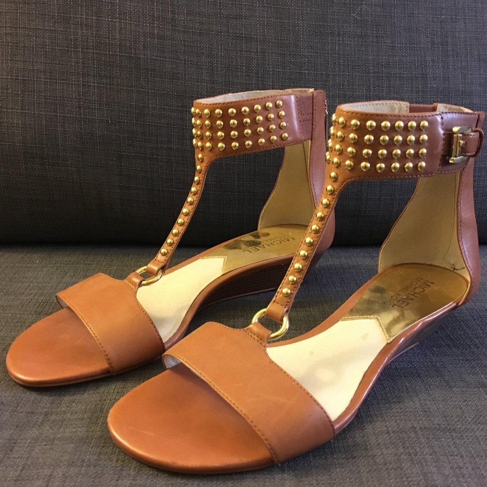 Michael Kors Celena Studded Leather Sandals - sz7